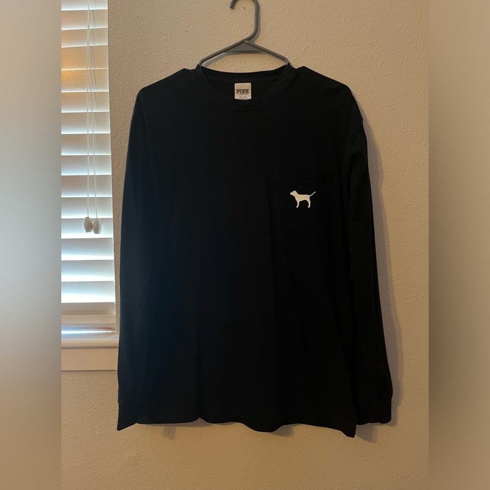 PINK! Black crew neck.